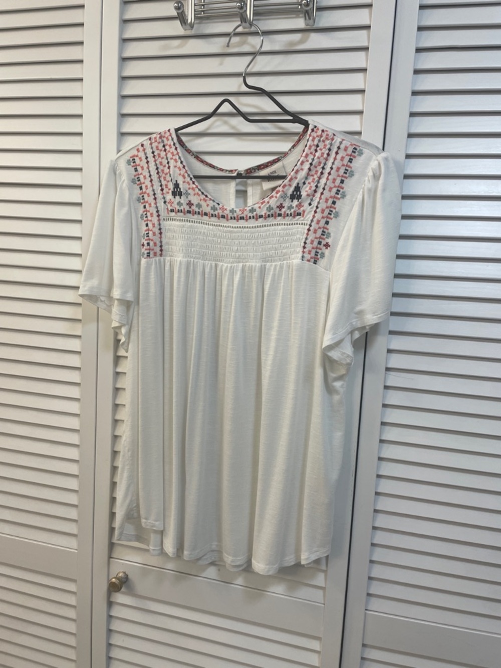 Knox Rose White Peasant Tunic Embroidery Size XL - Picture 3 of 8